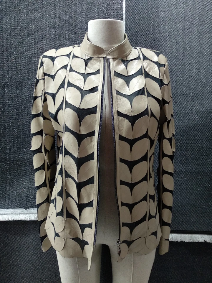 Chaqueta de cuero para mujer con hojas para mujer Chaqueta de cuero para mujer Todas las tallas Foto 4 de 4