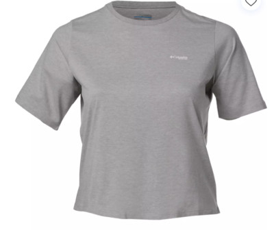Columbia Sportswear Women's Bramley Bay Relaxed T-shirt Short Grey Size M 1696