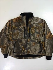 Mad Dog Gear Jacket fleece hunting fishing medium camo realtree Hardwoods zip up