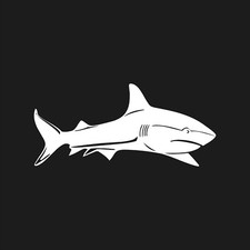 Shark Outline Vinyl Decal Car Window Laptop Shark Sticker