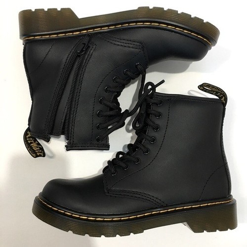 Stivaletti Dr. Martens Junior 1460 in morbida pelle T stringati neri - Foto 4 di 15