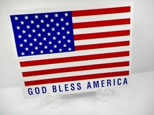 U.S AMERICAN FLAG LARGE WINDOW DECAL STICKER. 9" X 12" INCHES GOD BLESS AMERICA