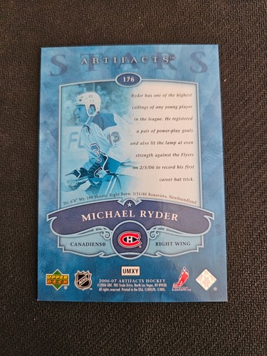 2006-07 UPPER DECK ARTIFACTS MICHAEL RYDER #176 #ed 7/50 STARS GOLD PARALLEL - Picture 2 of 2