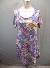 Unbranded Size M Womens Floral Cotton Blend Short Sleeve Sheath Short Dress 097