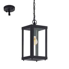 Outdoor Suspension Light 1 Bulb Black With Glass GL1294