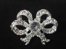 silver brooch with diamonds really nice looking bargain