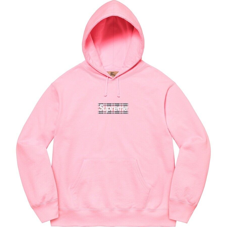 Supreme Burberry Box Logo Hooded Sweatshirt Pink S | eBay