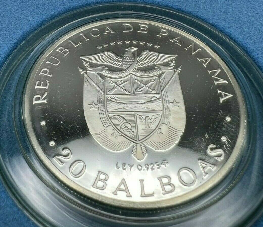 1973 PANAMA - 20 BALBOA - SIMON BOLIVAR - 4 Oz PROOF SILVER 1973 PANAMA - 20 BALBOA - SIMON BOLIVAR - 4 Oz PROOF SILVER