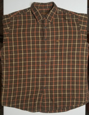 Tasso Elba Long Sleeve Button Down Brown Gingham Check Casual Shirt Men's XL