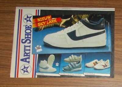 Seltene Werbung ARTI SHOE Junior Star Club Sky Lark Jumpshot Leeds Schuh NL 1985