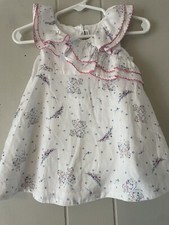 NEW Janie and Jack Floral Butterfly and Hummingbird Ruffle Dress Size 3-6 mo NWT