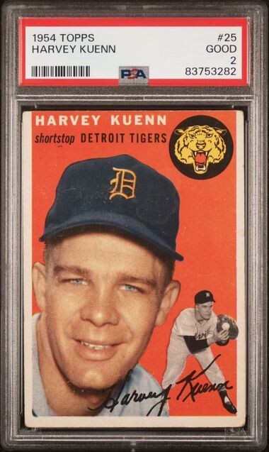 HARVEY KUENN 1954 Topps #25 PSA 2 GOOD