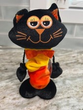 Vintage Halloween Black Cat Dan Dee Collector's Choice Spring Loaded Sounds NOS