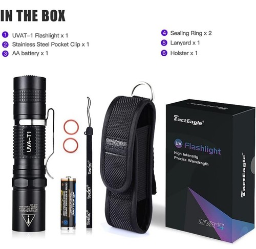 UV Ultraviolet Flashlight Black Light 365nm Detector Urine Pet Stains - Picture 2 of 3