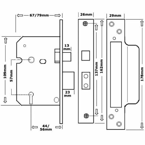 4 X GLEICHSCHLIESSEND FLÜGELSCHLOSS ERA FORTRESS 63mm (2,5") 5