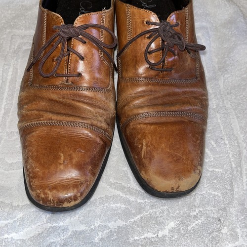 Cole Haan Mens Shoes Size 9 Brown Leather Worn - Picture 2 of 6