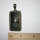2" STERLING SILVER PENDANT W/ 1.4" x 0.8" NATURAL LABRADORITE STONE 21.4g *1 (GG — photo 2