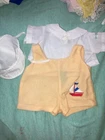 Vintage Cabbage Patch Kids/Doll Clothes -Tan Sailboat Preemie Outfit  (552)