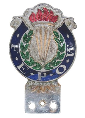 Vintage F.E.P.O.W Fernost Kriegsgefangene Chrom Emaille Auto Abzeichen Auto Emblem