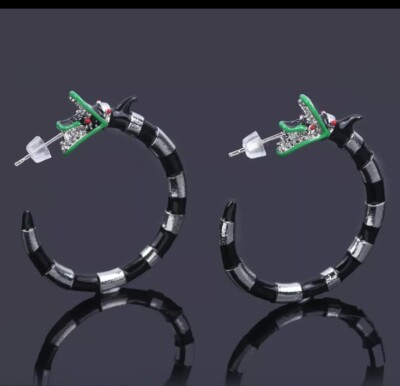 2 Halloween Creative Beetlejuice Hoop Earring Women Beetle Sandworm Cosplay Set