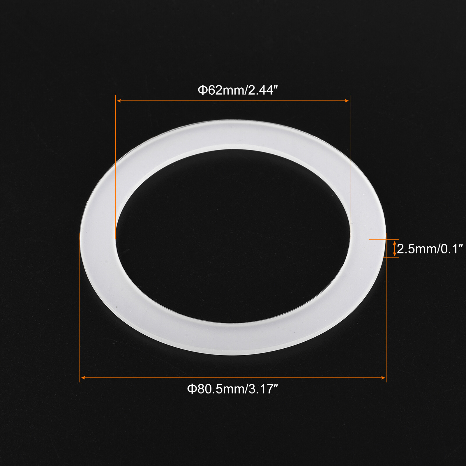 Gasket Seal Coffee Maker Ring 62x80.5x2.5mm for 9Cup Coffee Pot, Pack