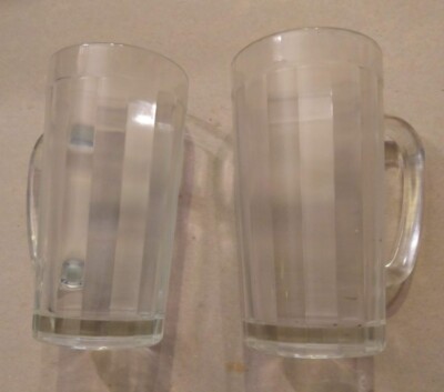Classic clouded ribbed glass beer steins; root beer floats too...set of 2