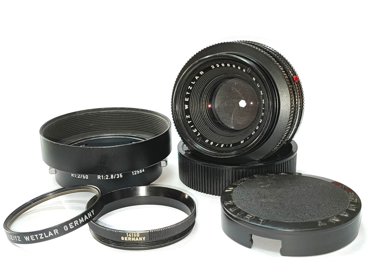 Leica Summicron-R 50mm f/2 2cam Leitz Wetzlar Lens with Lens Hood