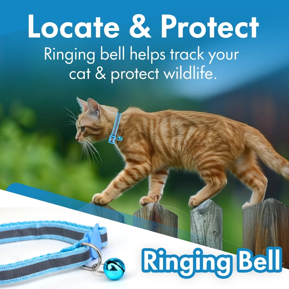 12 Pack Reflective Cat Collars With Bell Quick Safety Release Kitten Adjustable - Image 4 of 4