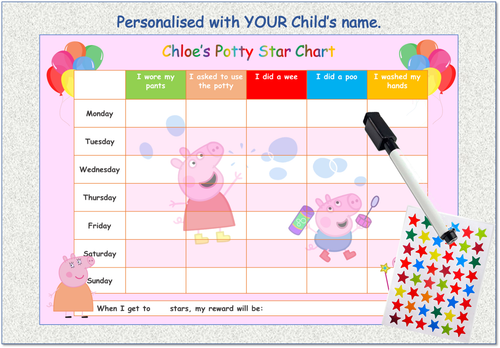 Tabla de recompensas de entrenamiento para inodoro personalizada niños niñas pegatina reutilizable PP - Imagen 5 de 14