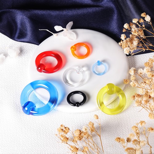1 Pair Acrylic Nose Rings BCR Septum Rings Hoop Earrings Ear Gauge Body Jewelry - Picture 11 of 22