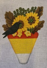 Melissa Shirley Hand Painted Halloween Candy Corn Needlepoint Canvas 2236A