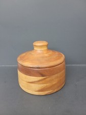 Hand Turned Signed Wood Bowl Trinket Box With Lid