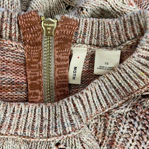 Anthropologie Moth Anita Cable Knit Swing Sweater Long Sleeve Pullover Women XS - Picture 10 of 12