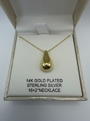 Rachel Zoe 14K vergoldet Sterlingsilber Träne Halskette 16 +2 
