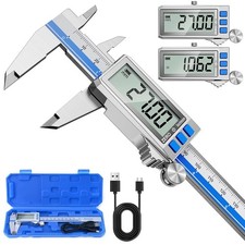 Preciva Digitaler Messschieber Aufladbar, 150 mm/0-6 Zoll Schieblehre Edelstahl
