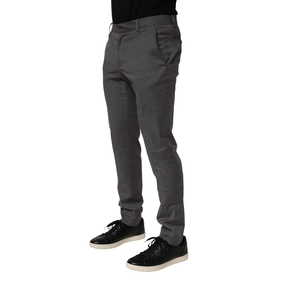 DANIELE ALESSANDRINI Pantalones Gris Poliéster Formal Vestido Pantalón IT48/W34/M 170usd Foto 3 de 4