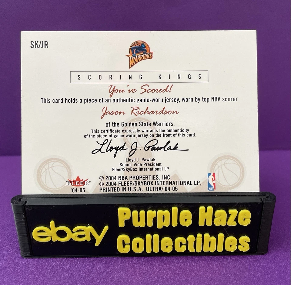 2004-05 Fleer Ultra Scoring Kings Jason Richardson Juego Usado Jersey Reliquia #SK/JR Foto 2 de 3