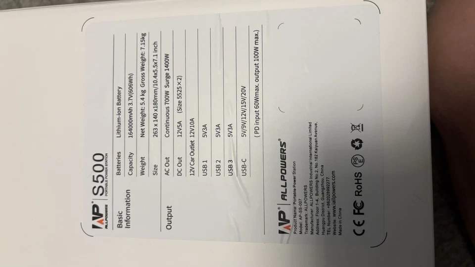 ALLPOWERS  Portable Power Station | 606Wh 700W camping fishing  campervan - Image 4 of 4