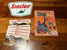 1961 "Flintstones' Dino the Dinosaur Coloring Book" Sinclair Sticker & Brochure