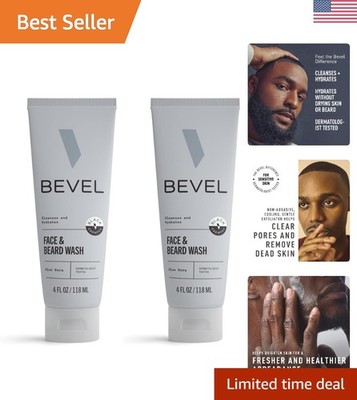 Hydrating Face & Beard Wash for Men - Aloe Vera & Witch Hazel, 4 FL Oz, 2-Pack