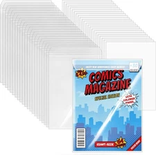 25 Sets Current Size Comic Book Bags and Boards, Reusable Transparent Comic B...