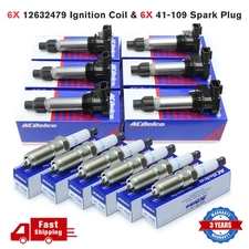6 Pack 12632479 D515C Ignition Coil & 41-109 Spark Plug Fit GMC Chevrolet Buick!