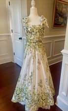 Alice & Olivia Haven Flared Floral Maxi Dress/ In Fresh Air Butter Size 8 NWT