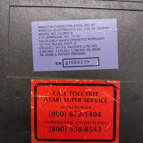 Atari CX-2600 kingtek SN 81080239 no power cord W/2 joysticks 3 games
