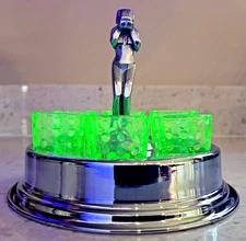 Art Deco, Chrome Weeping Lady Cordial Set, With Six Uranium Glasses, 1930s