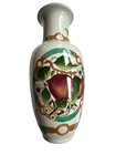 Vintage Chinese Porcelain Ceramic Vase Featuring Apples