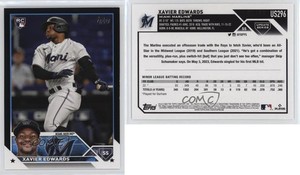 2023 Topps Update Black /72 Xavier Edwards #US296 Rookie RC