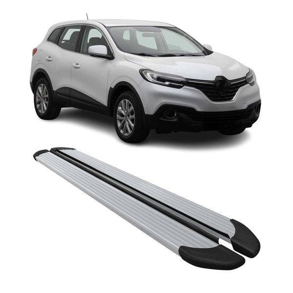 Trittbretter Seitenschweller FüR Renault Kadjar 2015-2022 Aluminium Silber 2Tlg-image