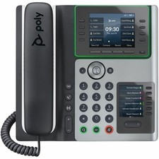 Poly Edge E400 IP Phone - Corded - Corded - Desktop - TAA Compliant - VoIP - 2 x