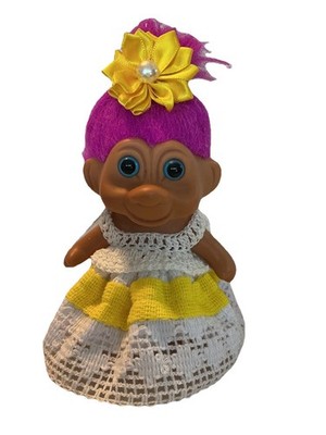 Doll Dress Handmade Small Troll Doll OOAK Dress With Bow 5 Inch Doll
